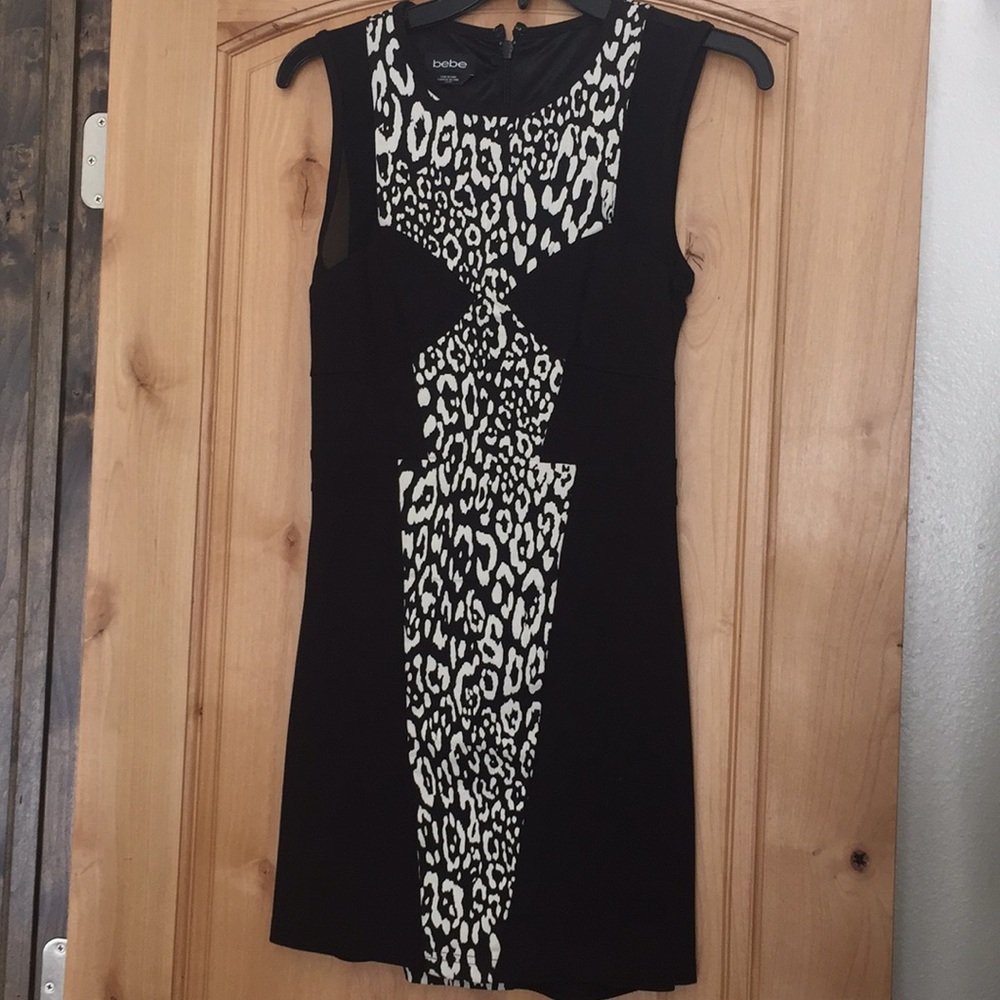 Leopard black mini dress